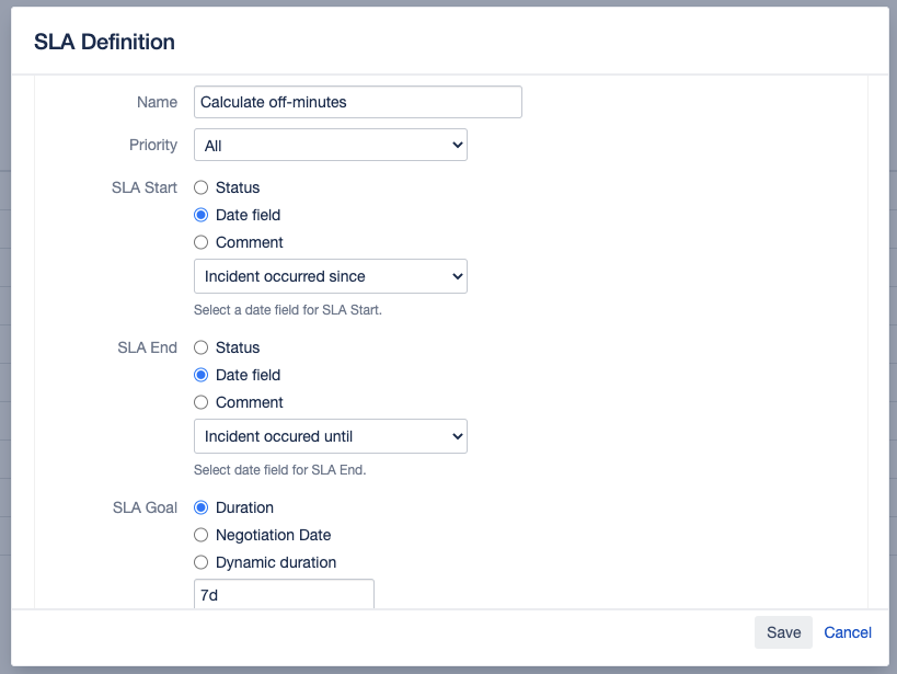 Jira SLA definition