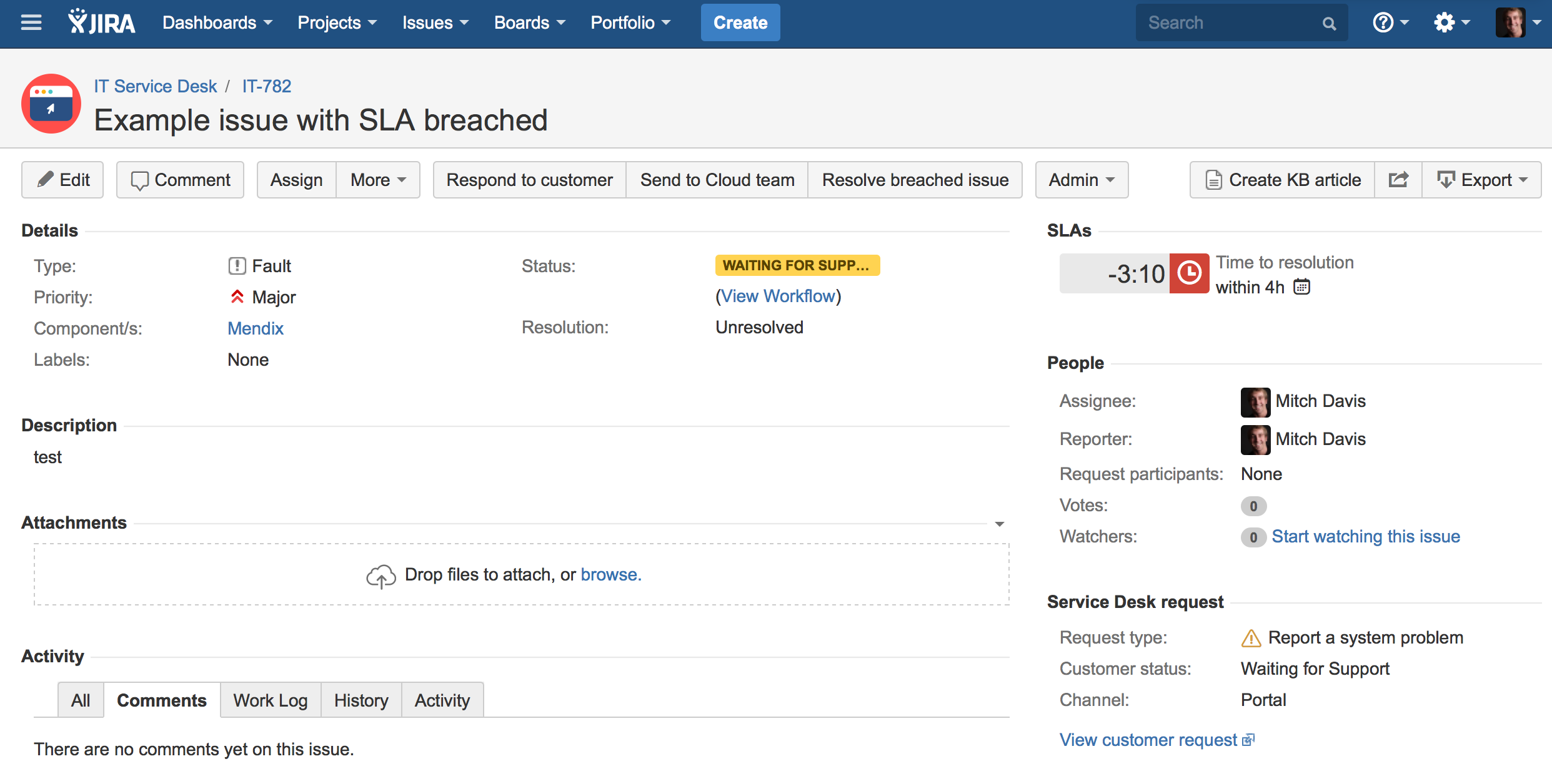 issue view sla breached