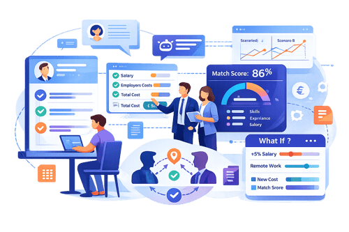 Interactive recruitment platform with salary breakdown Interactive recruitment platform with salary breakdown